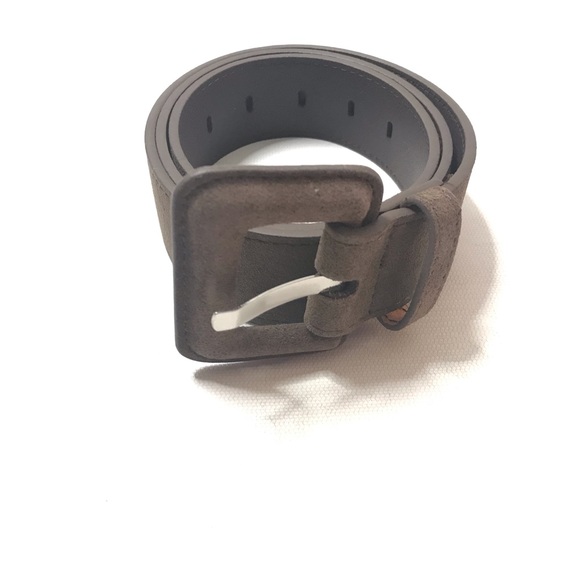 Womens 1 1/2” Wide Stitching Edge Plain Soft Cowhide Leather Belt Brown M/L New - Picture 1 of 4